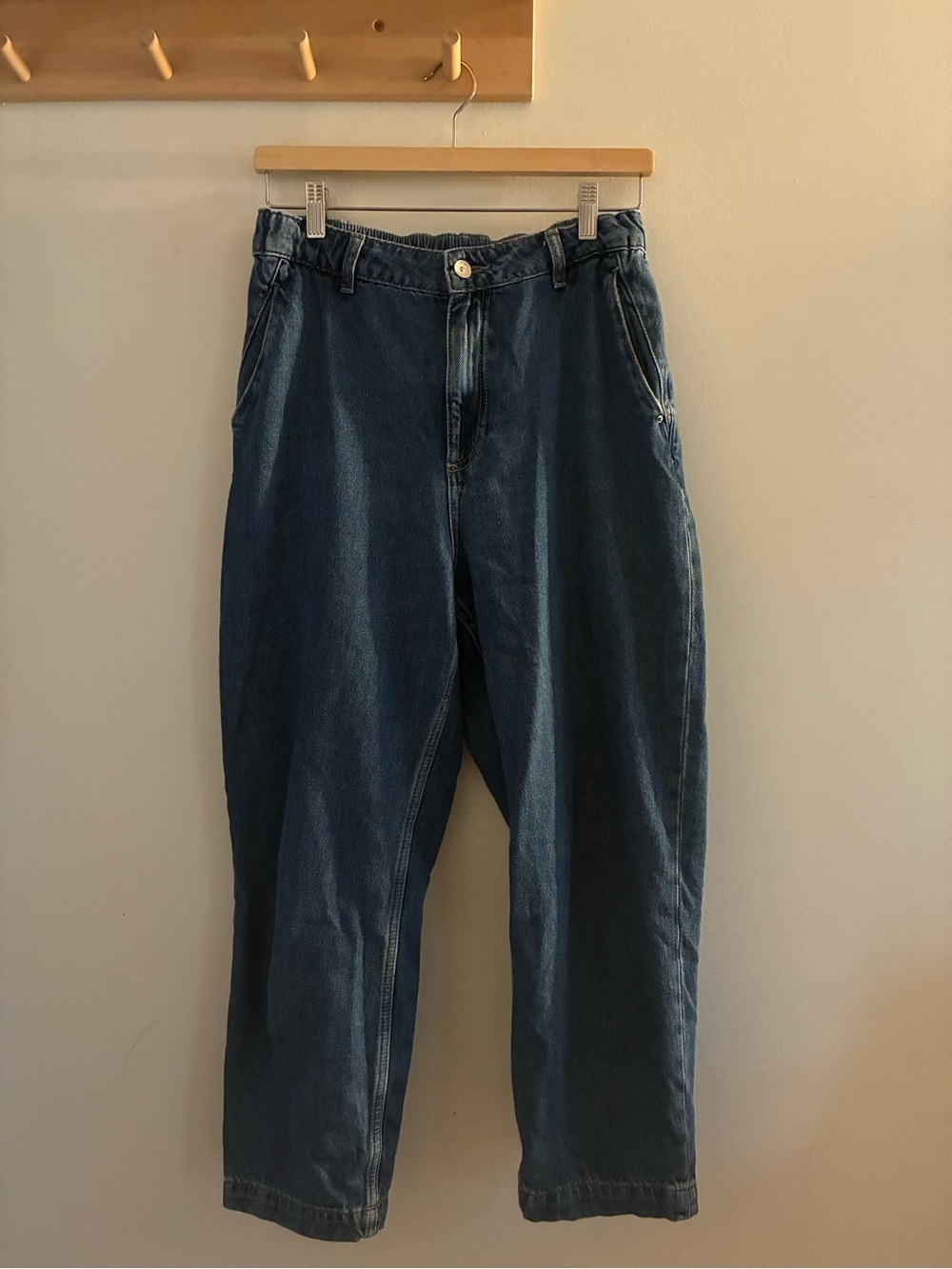 Wide Leg Women's Jeans in Dark Blue